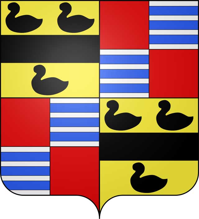 The family coat of arms of Antoine de la Mothe Cadillac